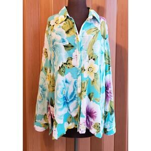 Jones's New York size XL long sleeve cotton button up blouse